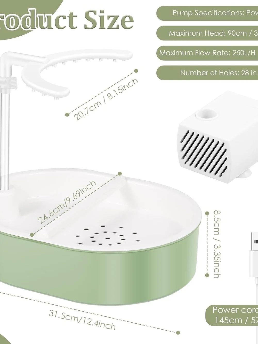 Tcwhniev Electric Parakeet Bird Bath